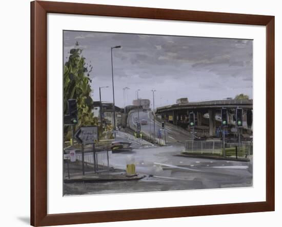 Eastville Roundabout, Light Rain, October-Tom Hughes-Framed Giclee Print