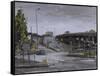 Eastville Roundabout, Light Rain, October-Tom Hughes-Framed Stretched Canvas