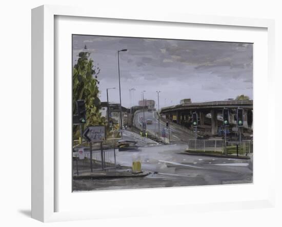 Eastville Roundabout, Light Rain, October-Tom Hughes-Framed Giclee Print