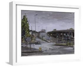 Eastville Roundabout, Light Rain, October-Tom Hughes-Framed Giclee Print