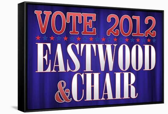 Eastwood and Chair 2012-null-Framed Stretched Canvas