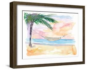 Easy Going Hammock under Palms-M. Bleichner-Framed Art Print