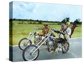Easy Rider by DennisHopper with Dennis Hopper, Peter Fonda and Jack Nickolson, 1969 (motos Harley D-null-Stretched Canvas
