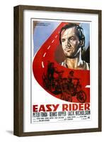 Easy Rider, Italian Poster Art, from Top: Jack Nicholson, Peter Fonda, Dennis Hopper, 1969-null-Framed Art Print