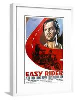 Easy Rider, Italian Poster Art, from Top: Jack Nicholson, Peter Fonda, Dennis Hopper, 1969-null-Framed Art Print