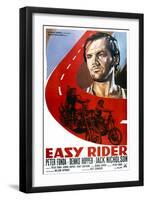 Easy Rider, Italian Poster Art, from Top: Jack Nicholson, Peter Fonda, Dennis Hopper, 1969-null-Framed Art Print