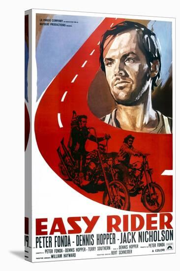 Easy Rider, Italian Poster Art, from Top: Jack Nicholson, Peter Fonda, Dennis Hopper, 1969-null-Stretched Canvas