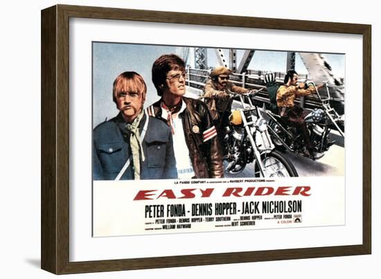 Easy Rider, Luke Askew (Far Left), Peter Fonda, Dennis Hopper, 1969-null-Framed Art Print