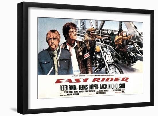 Easy Rider, Luke Askew (Far Left), Peter Fonda, Dennis Hopper, 1969-null-Framed Art Print