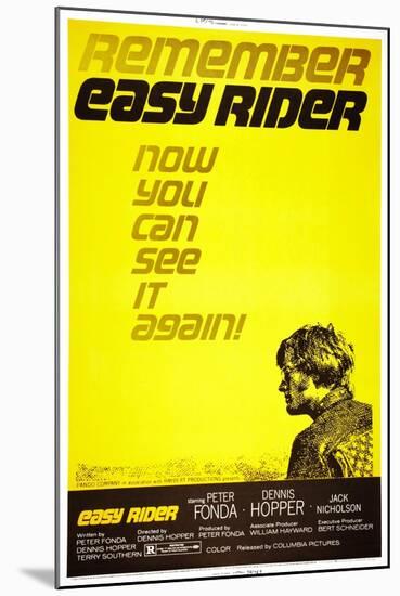 Easy Rider, Peter Fonda on 1972 Re-Release Poster, 1969-null-Mounted Art Print