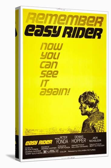 Easy Rider, Peter Fonda on 1972 Re-Release Poster, 1969-null-Stretched Canvas