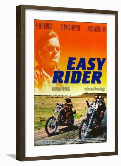 Easy Rider, Peter Fonda on German Poster Art, 1969-null-Framed Art Print