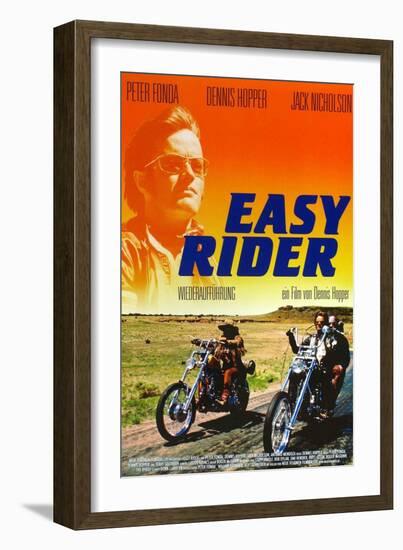 Easy Rider, Peter Fonda on German Poster Art, 1969-null-Framed Art Print