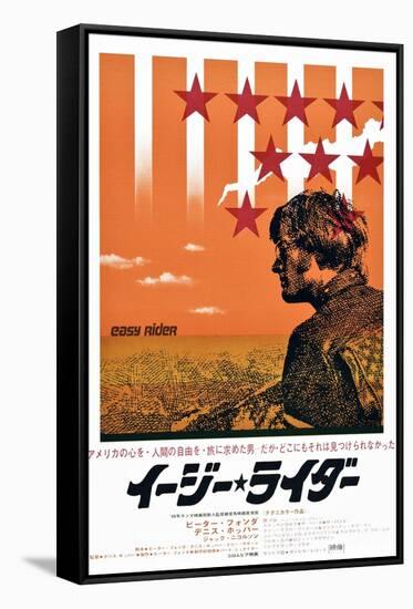 Easy Rider, Peter Fonda on Japanese Poster Art, 1969-null-Framed Stretched Canvas