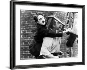 Easy Street, Charles Chaplin, Eric Campbell, 1917-null-Framed Photo