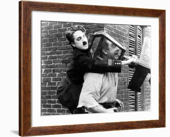 Easy Street, Charles Chaplin, Eric Campbell, 1917-null-Framed Photo