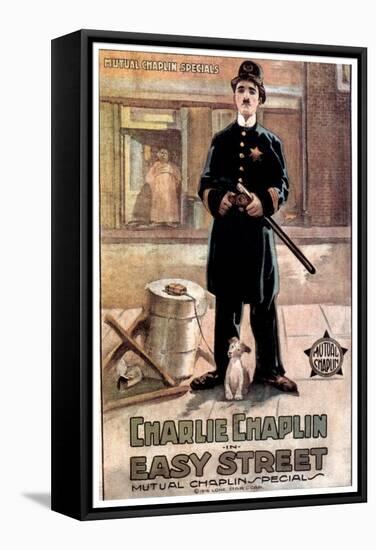 Easy Street, Charlie Chaplin, 1917-null-Framed Stretched Canvas