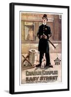 Easy Street, Charlie Chaplin, 1917-null-Framed Art Print