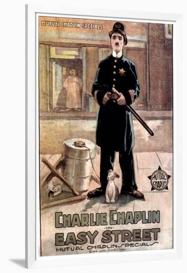 Easy Street, Charlie Chaplin, 1917-null-Framed Art Print