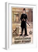 Easy Street, Charlie Chaplin, 1917-null-Framed Art Print