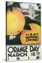 Eat CA Oranges on Orange Day - California-Lantern Press-Stretched Canvas