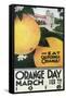 Eat CA Oranges on Orange Day - California-Lantern Press-Framed Stretched Canvas