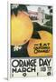 Eat CA Oranges on Orange Day - California-Lantern Press-Framed Art Print