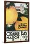 Eat CA Oranges on Orange Day - California-Lantern Press-Framed Art Print