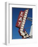 Eat Diner Sign along West 6th Avenue, San Jacinto District, Amarillo, Texas-Walter Bibikow-Framed Photographic Print