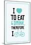 Eat Drink Bike (Aqua)-null-Mounted Poster