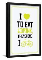 Eat Drink Bike (Lime)-null-Framed Poster