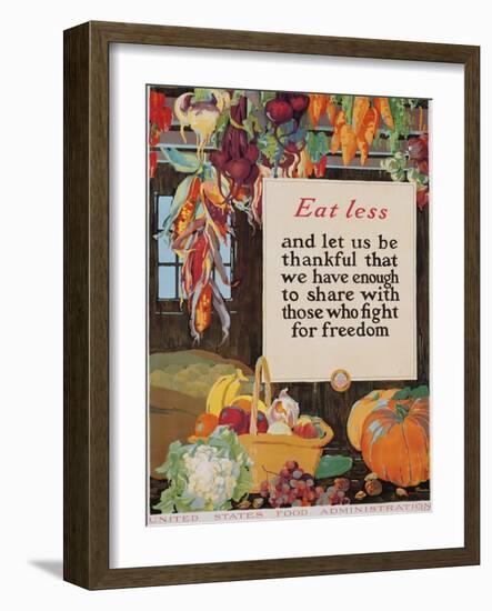 Eat Less and Let Us Be Thankful-null-Framed Giclee Print