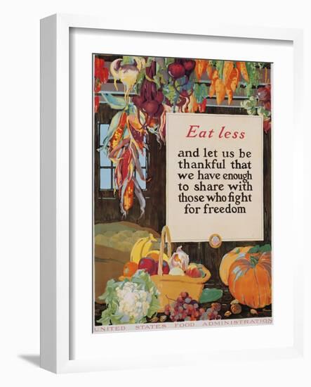 Eat Less and Let Us Be Thankful-null-Framed Giclee Print