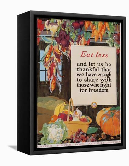 Eat Less and Let Us Be Thankful-null-Framed Stretched Canvas