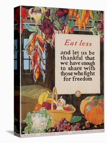 Eat Less and Let Us Be Thankful-null-Stretched Canvas