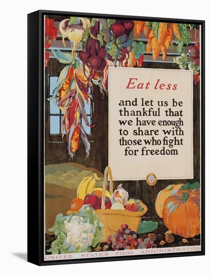 Eat Less and Let Us Be Thankful-null-Framed Stretched Canvas