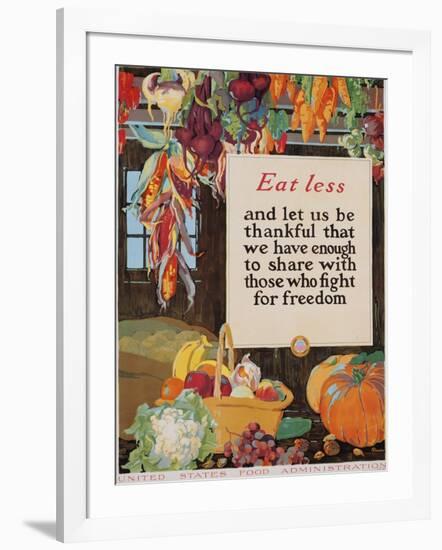 Eat Less and Let Us Be Thankful-null-Framed Giclee Print