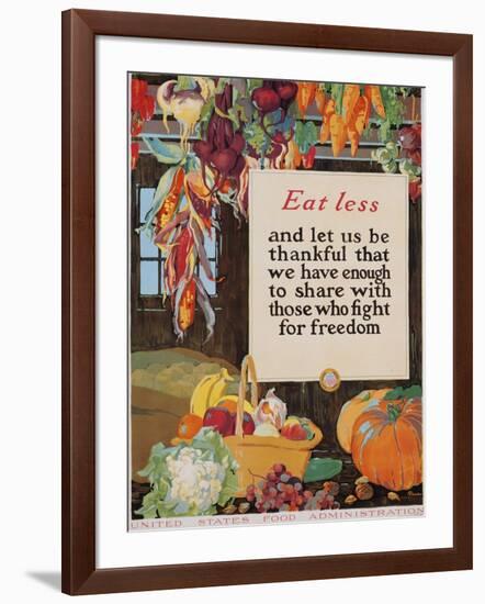 Eat Less and Let Us Be Thankful-null-Framed Giclee Print