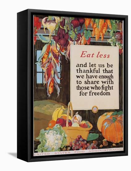 Eat Less and Let Us Be Thankful-null-Framed Stretched Canvas
