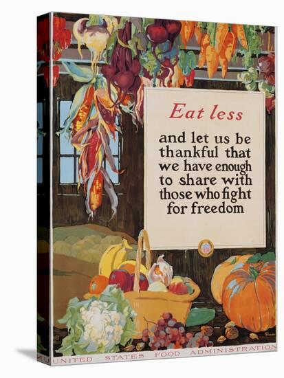 Eat Less and Let Us Be Thankful-null-Stretched Canvas