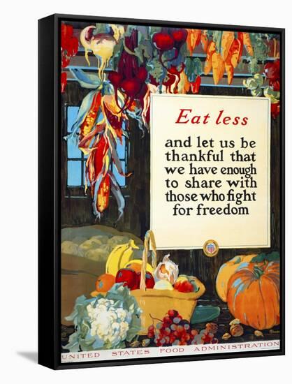 Eat Less, and Let us be Thankful-null-Framed Stretched Canvas
