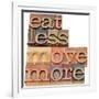 Eat Less, Move More-PixelsAway-Framed Premium Giclee Print