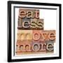 Eat Less, Move More-PixelsAway-Framed Premium Giclee Print