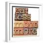 Eat Less, Move More-PixelsAway-Framed Art Print