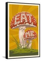 Eat Me Mushroom-Lantern Press-Framed Stretched Canvas