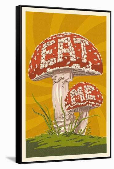 Eat Me Mushroom-Lantern Press-Framed Stretched Canvas