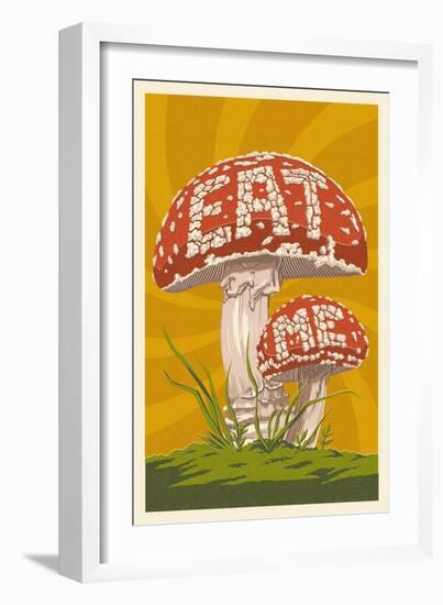 Eat Me Mushroom-Lantern Press-Framed Art Print