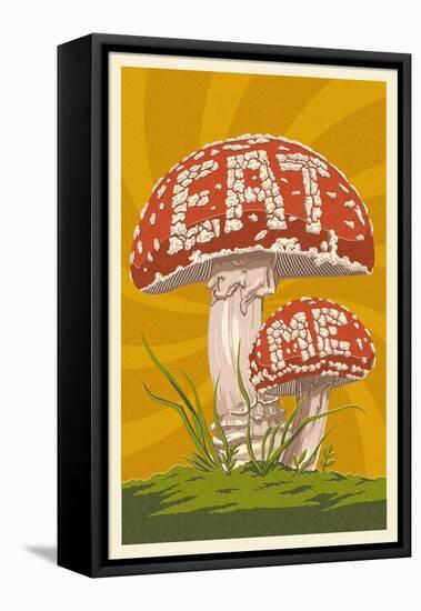 Eat Me Mushroom-Lantern Press-Framed Stretched Canvas