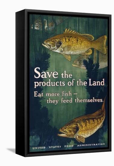 Eat More Fish-null-Framed Stretched Canvas