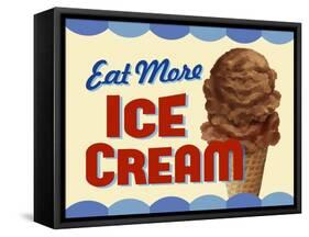 Eat More Ice Cream-Retroplanet-Framed Stretched Canvas